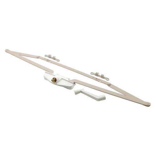 True Hardware Awning Operator, 25-1/2 in., Diecast/Steel, White Color, Roto Crank (Single Pack) TH 24059