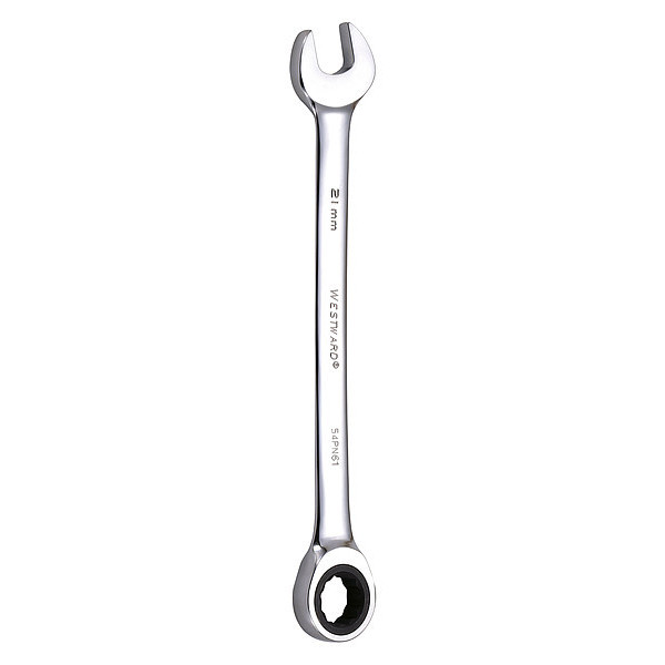 Westward Ratcheting Wrench, Combination, 12 pt.21m 54PN61