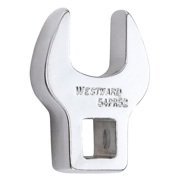 Westward 3/8" Drive, Metric 16mm Crowfoot Socket Wrench, Open End Head, Chrome Finish 54PR52