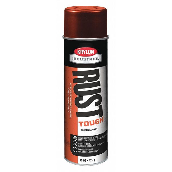 Krylon Industrial Rust Preventative Spray Primer, Red, Flat Finish, 15 oz. K00699007