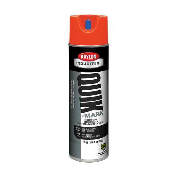 Krylon Industrial Inverted Marking Paint, 17 oz., Fluorescent Safety Red, Solvent -Based A03613007