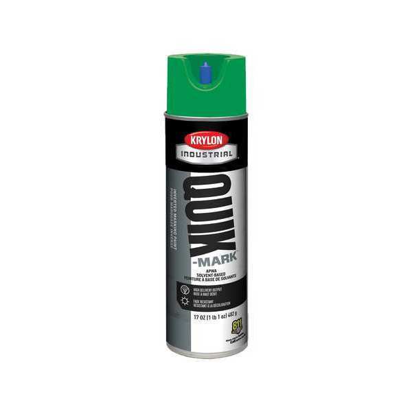 Krylon Industrial Inverted Marking Paint, 17 oz., Green, Solvent -Based A03631007