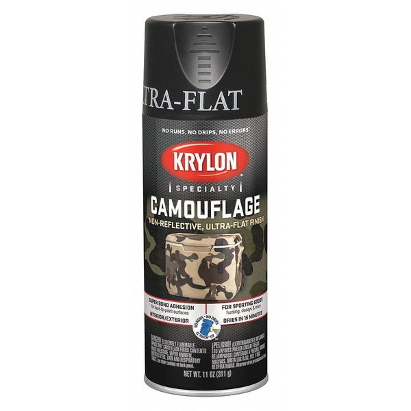 Krylon Spray Paint, Black, Ultra-Flat, 11 oz K04290777