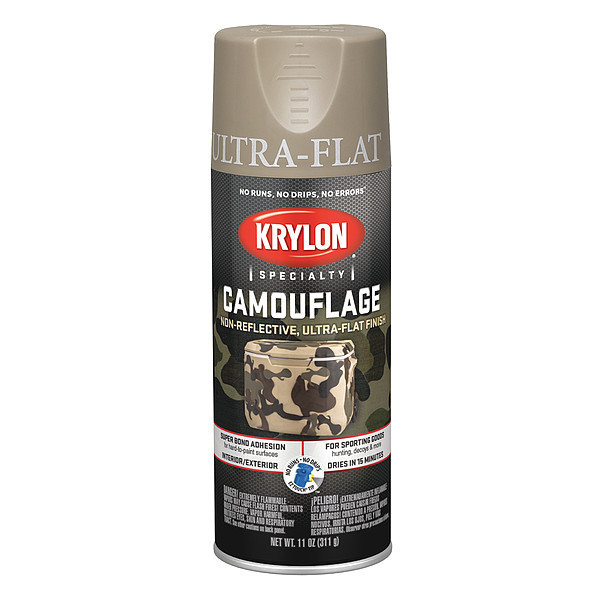 Krylon Spray Paint, Khaki, Ultra-Flat, 11 oz K04291777