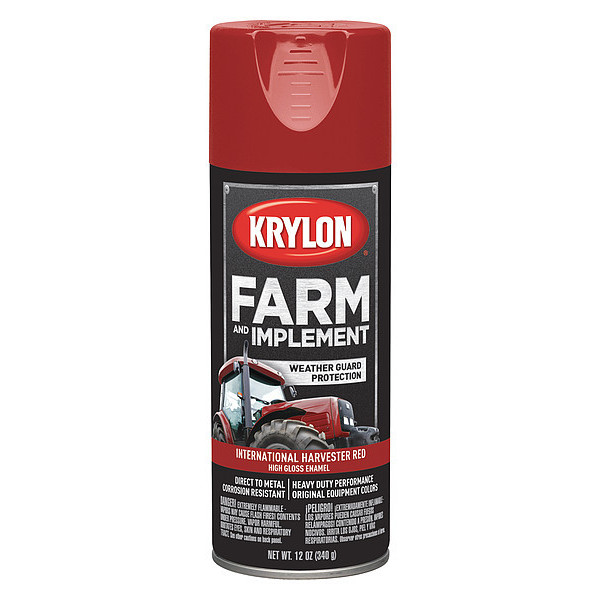 Krylon Spray Paint, International Harvester Red, High Gloss, 12 oz K01933008