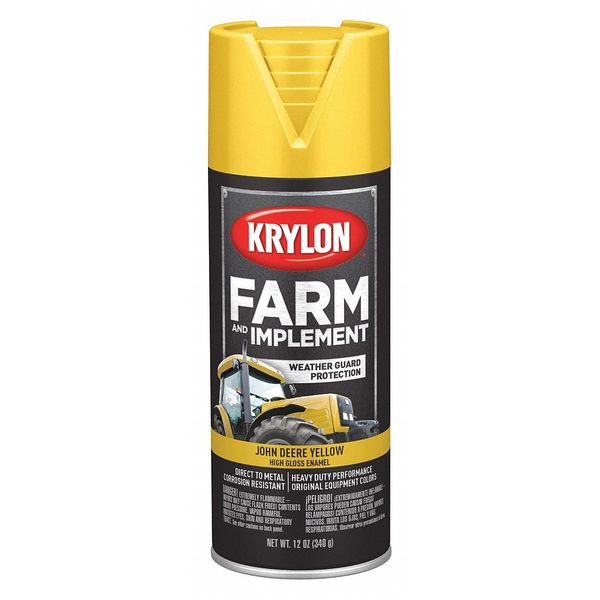 Krylon Spray Paint, John Deere Yellow, High Gloss, 12 oz K01934008