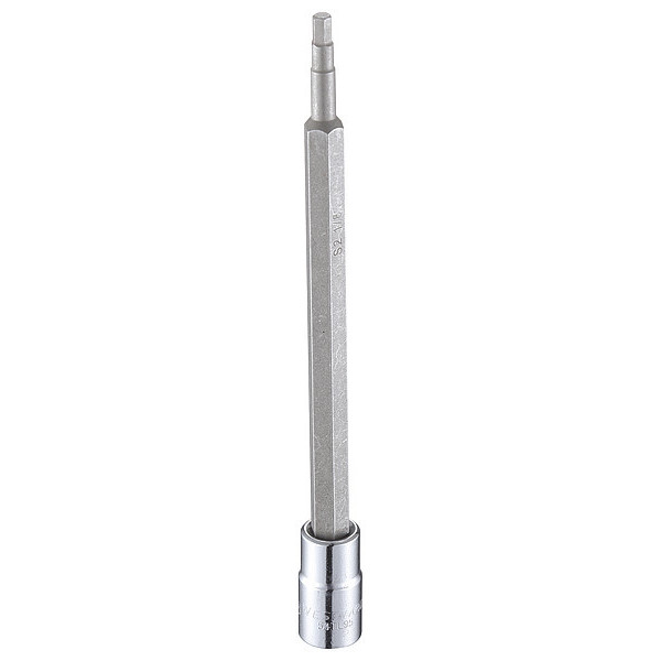 Westward 1/4 in Drive Hex Socket Bit SAE 1/8 in Tip, 4 3/4 in L 54TL95