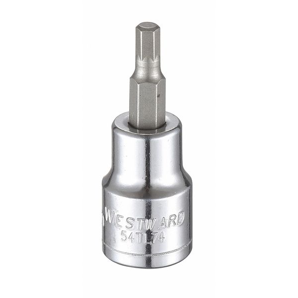 Westward 3/8 in Drive Hex Socket Bit Metric 4.5 mm Tip, 1 3/4 in L 54TL74