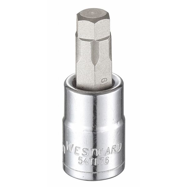 Westward 3/8 in Drive Hex Socket Bit Metric 9 mm Tip, 1 3/4 in L 54TL76