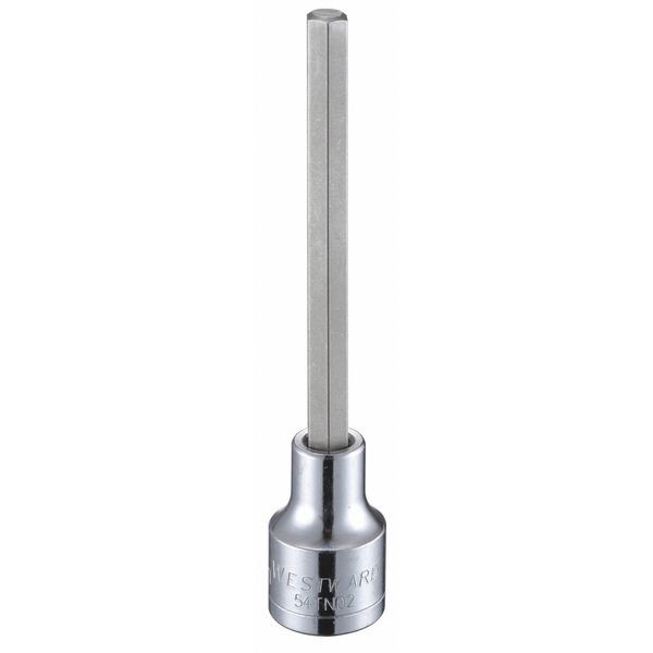 Westward 1/2 in Drive Hex Socket Bit Metric 8 mm Tip, 5 1/4 in L 54TN02