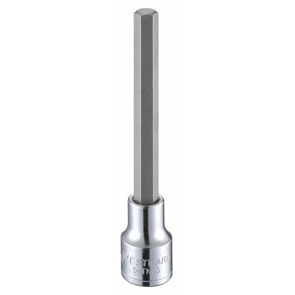 Westward 1/2 in Drive Hex Socket Bit Metric 10 mm Tip, 5 1/4 in L 54TN03