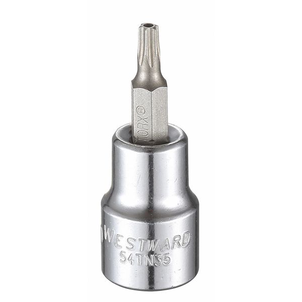 Westward 3/8 in Drive Tamper Resistant Torx(R) Socket Bit Torx(R) T20 Tip, 1 3/4 in L 54TN35