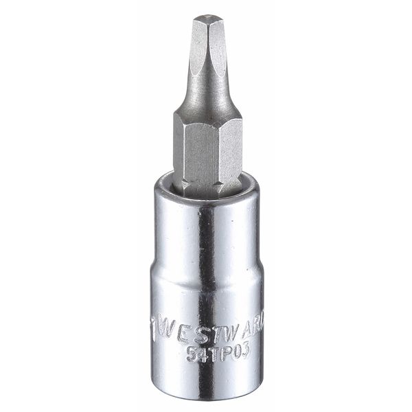 Westward 1/4 in Drive Square Socket Bit SAE R1 Tip, 1 13/16 in L 54TP03