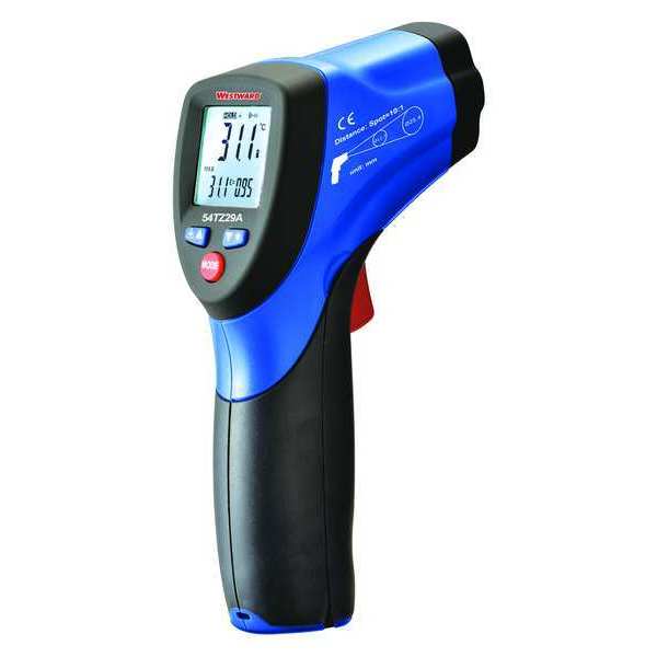 Westward 54tz29 Infrared Thermometer, Lcd, -58 to 1000 Degrees F, Single Dot Laser Sighting, Size: 1 in