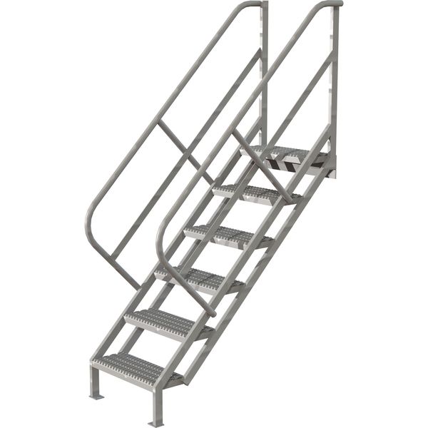 Tri-Arc 95 in Stair Unit, Steel, 6 Steps, Gray Powder Coated Finish, 450 lb Load Capacity WISS106242