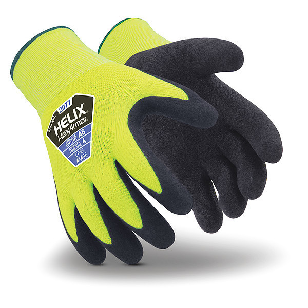 Hexarmor Cut Resistant Coated Gloves, A6 Cut Level, Nitrile, L, 1 PR 2077-L (9)