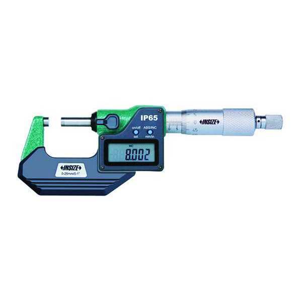 Insize Electronic Outside Micrometer, Ratchet 3108-25A