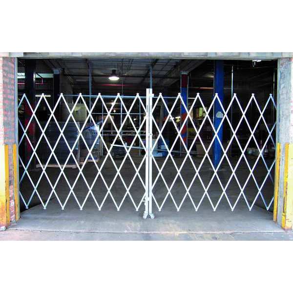 Zoro Select Folding Gate, Gray, 16 to 18 ft. Opening W, Material: Steel PECO 1880