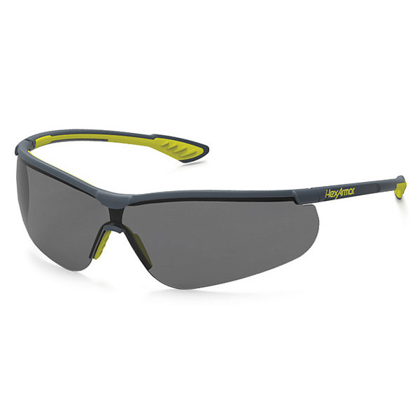 Hexarmor Safety Glasses, Wraparound Gray Polycarbonate Lens, Anti-Fog, Chemical-Resistant, Scratch-Resistant 11-15007-05