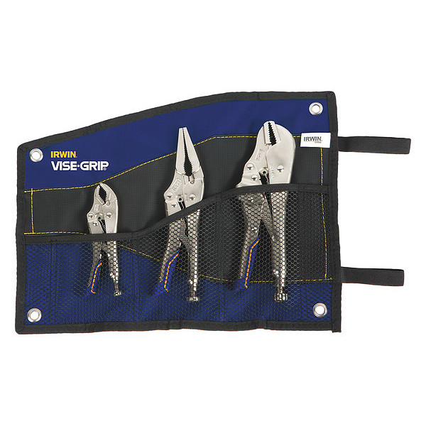 Irwin 3 Piece Locking Pliers Set Ergonomic Handle IRHT82572