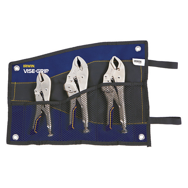 Irwin 3 Piece Fast Release Locking Pliers Set Ergonomic Handle IRHT82591