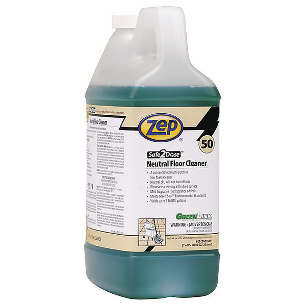 Zep Floor Cleaner, Liquid, 2 L, Bottle, PK4 N68201