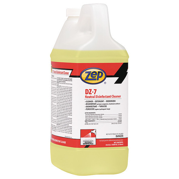 Zep Disinfectant Cleaner, Spray Bottle, Pleasant, Yellow, 4 PK N68901