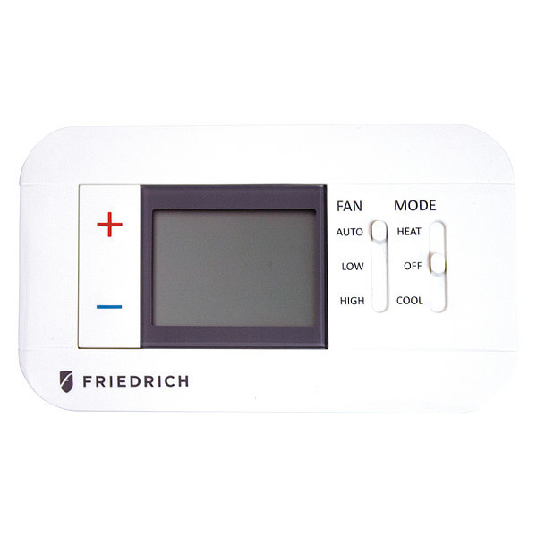 Friedrich Wired Thermostat, 24VDC, Plastic, White RT7