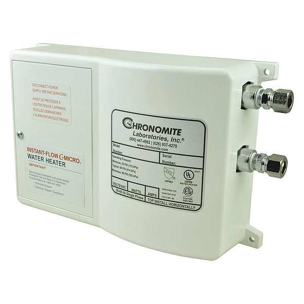 Chronomite Instant-Flow Micro Electric Tankless Water Heater, Undersink, Single Phase CM-20L/120 110F