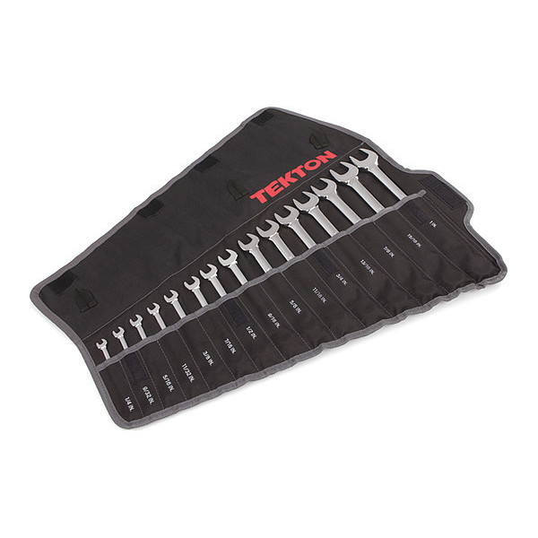 Tekton Combination Wrench Set with Pouch, 15-Piece (1/4-1 inch) WRN03293