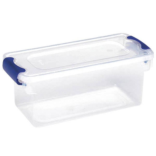 Homz Storage Tote with Snap Lid, Clear, Plastic, 7.5 qt Volume Capacity 3410CLRECOM.05