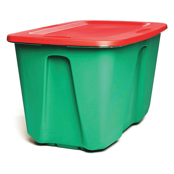 Homz Holiday Storage, Green/Red, Plastic, 32 gal Volume Capacity 6630MXEC.02