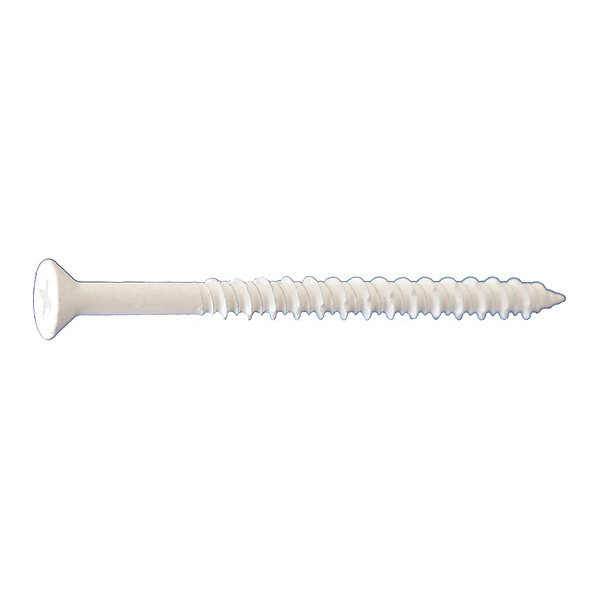 Daggerz Dagger-Con Concrete Screw, 3/16" Dia., Flat, 2 3/4" L, DAGGER-GUARD WHITE, 1500 PK CONCTF0316234WHTB