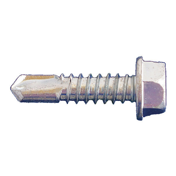 Daggerz Self-Drilling Screw, #8 x 1-1/4 in, Clear Zinc Plated Steel Hex Head Hex Drive, 5000 PK SDZ081104