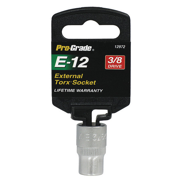 Pro-Grade Tools External Torx Socket, 3/8"Dr., E12 12972