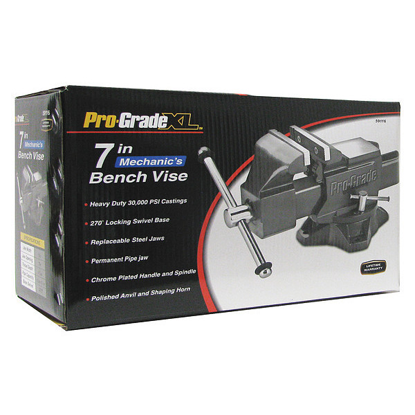 Pro-Grade Tools Heavy Duty Swivel Bench Vise, 7" 59116