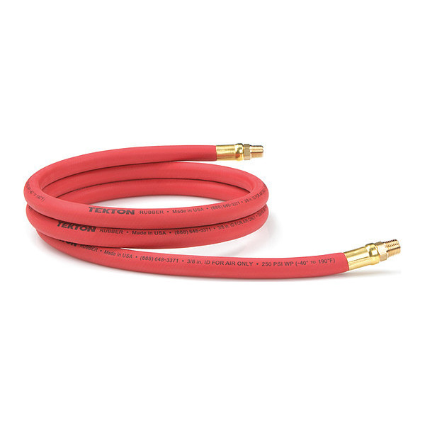 Tekton 3/8 Inch I.D. x 6 Foot Rubber Lead-In Air Hose (250 PSI) 46333