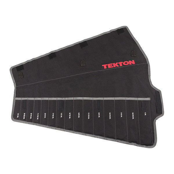 Tekton Combination Wrench Pouch, 1/4-1" 15 Tool, Woven Polyester Fabric, 15 Pockets ORG27315