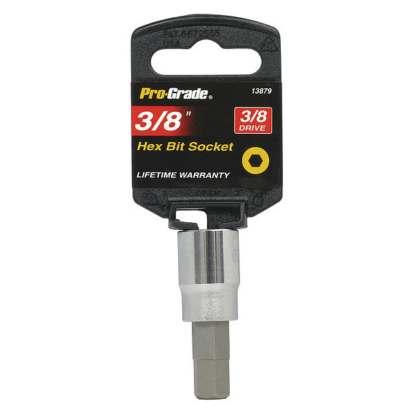 Pro-Grade Tools Socket, 3/8"Dr., 3/8", Hex Bit 13879