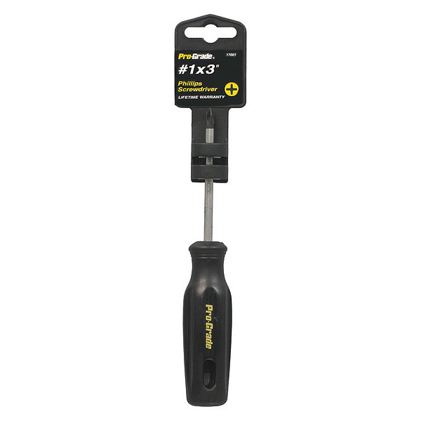 Pro-Grade Tools Phillips Screwdriver, #1X3" 17001