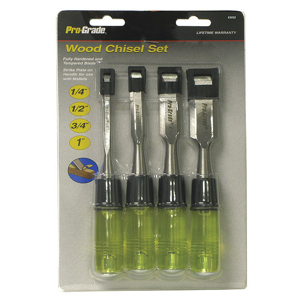 Pro-Grade Tools Chisel Set, Wood, 4 pcs. 63032