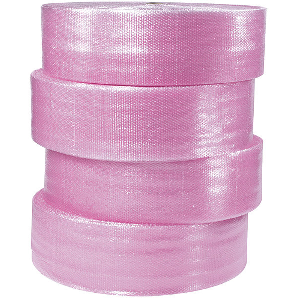 Partners Brand Anti-Static Air Bubble Rolls, 1/2" x 24" x 250', Pink, 2/Bundle BW12S24AS