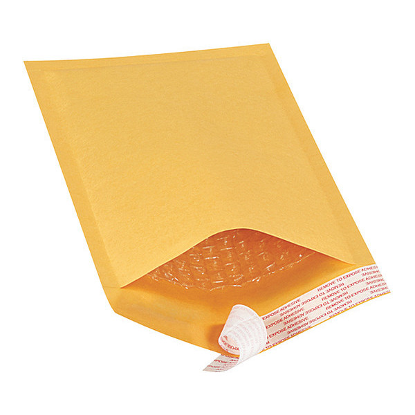 Partners Brand Self-Seal Bubble Mailers, #00, 5" x 10", Kraft, 250/Case B852SS