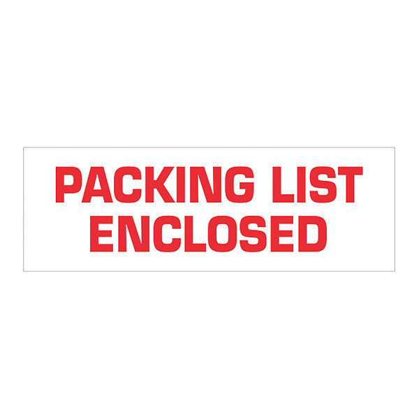 Tape Logic Tape Logic® Pre-Printed Carton Sealing Tape, "Packing List Enclosed", 2.2 Mil, 3" x 110 yds, Red/White, 6/Case T905P036PK