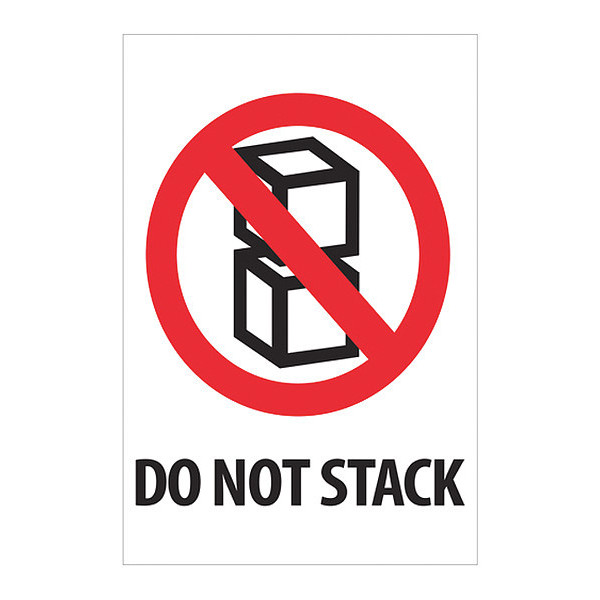 Tape Logic Tape Logic® Labels, "Do Not Stack", 4 x 6", Red/White/Black, 500/Roll IPM502
