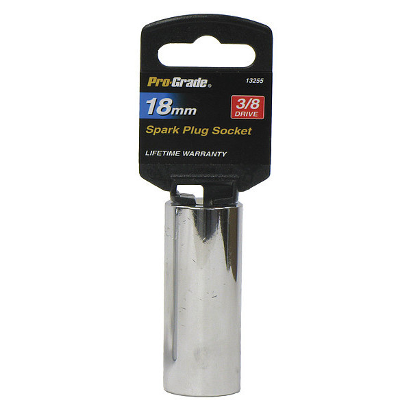 Pro-Grade Tools Socket, 3/8"Dr., 18mm Spark Plug 13255