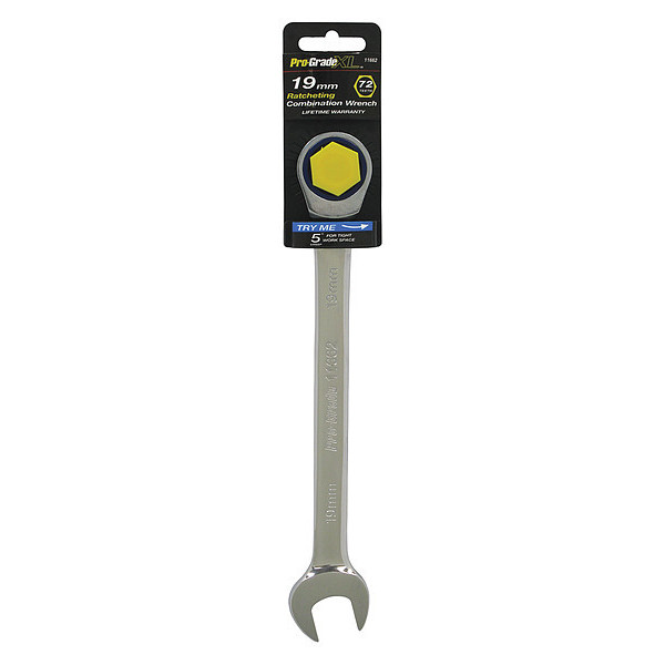 Pro-Grade Tools Ratcheting Combo Wrench, 19mm 11662