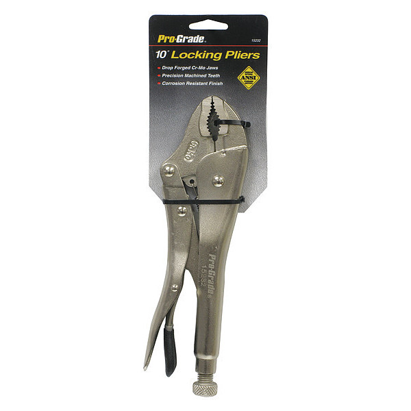 Pro-Grade Tools Curve Jaw Lock Grip Pliers, 10" 15232
