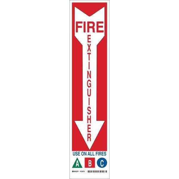 Brady Fire Ext Sign, 18X4", Blue, Gr and Rd/Wt 124569