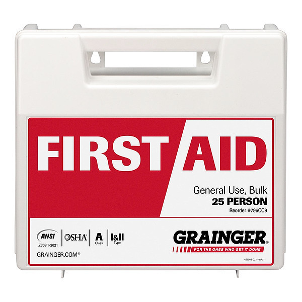 Zoro Select First Aid Kit w/House, 142pcs, 2.5x8", WHT 54772-021